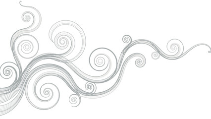 Fototapeta premium Swirling gray spirals on white background.
