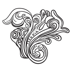 Fototapeta premium Floral monogram elegant baroque design element illustration
