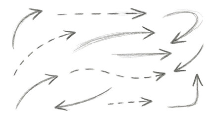 Obraz premium Sketch with various lines and arrows, AI, PNG