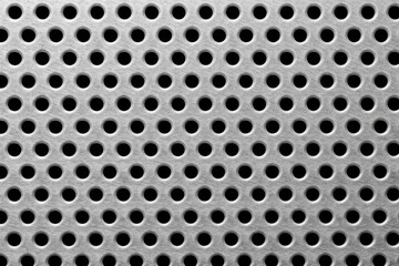 Perforated Industrial Steel Sheet Metal Texture Close-Up Macro