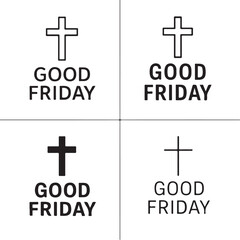 Fototapeta premium Isolated Good Friday Religious Banner Icon, Good friday church spiritual awareness campaign, Good friday faith based promotion design, christian marketing vector illustration