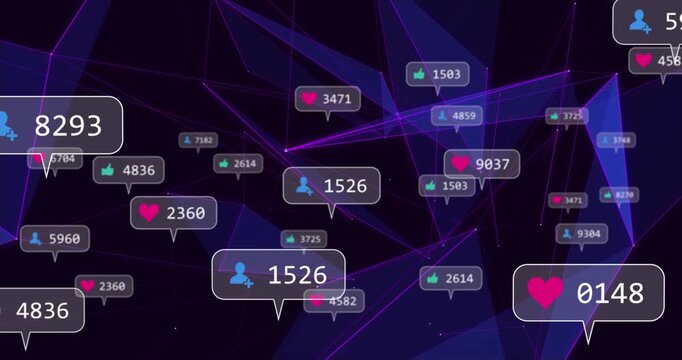 Single user bubble floating into view sparking counters mesh drifting stacking fading showing data