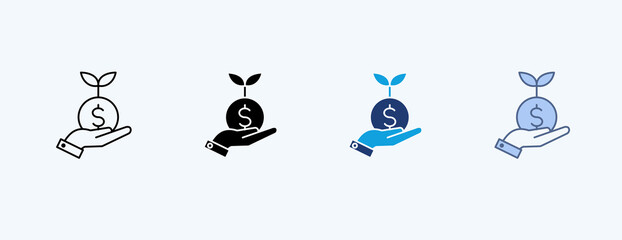  Investment Multiple Icon Illustration Vector