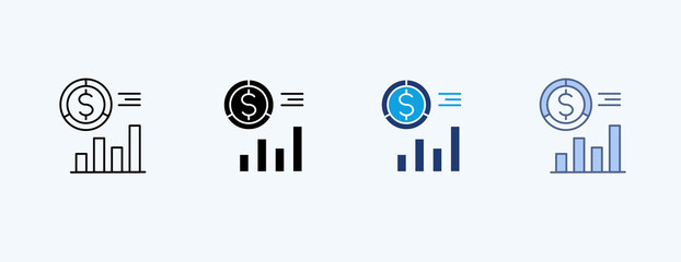  Financial Ratio Multiple Icon Illustration Vector