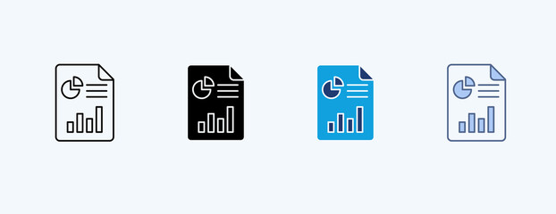  Market Report Multiple Icon Illustration Vector