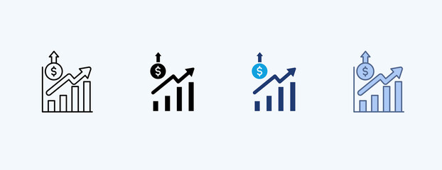  Growth Rate Multiple Icon Illustration Vector