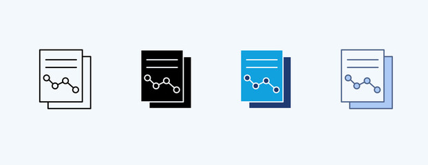  Report Multiple Icon Illustration Vector