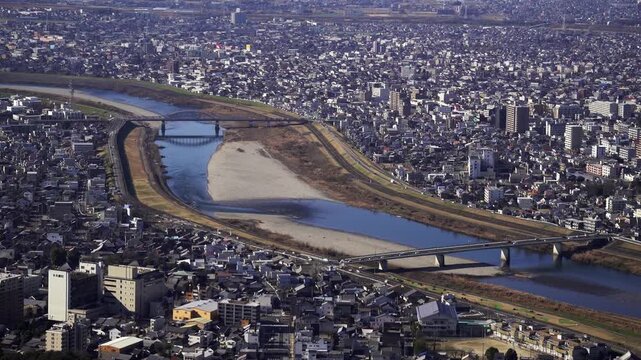 Gifu Prefecture Nagara River - The Cityscape View of Central Japan