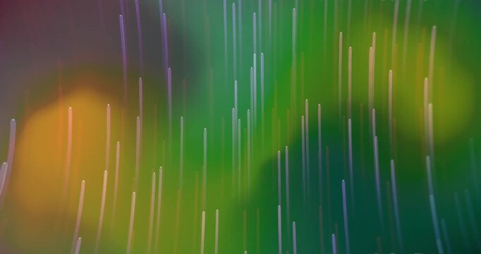 Orange blur pulsing, pale vertical streaks lengthening and brightening, creating rain-like motion