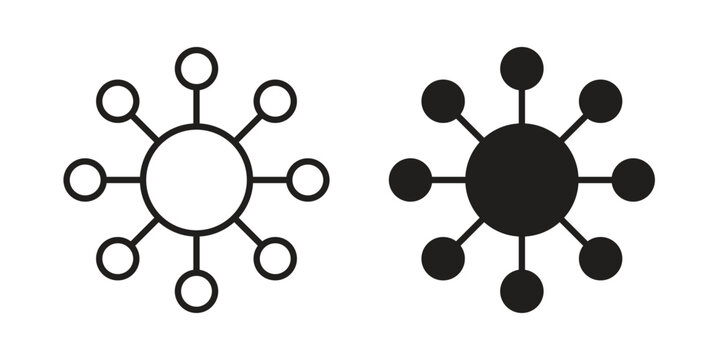 Centralized icons with different styles. Vector logo illustration simple design.