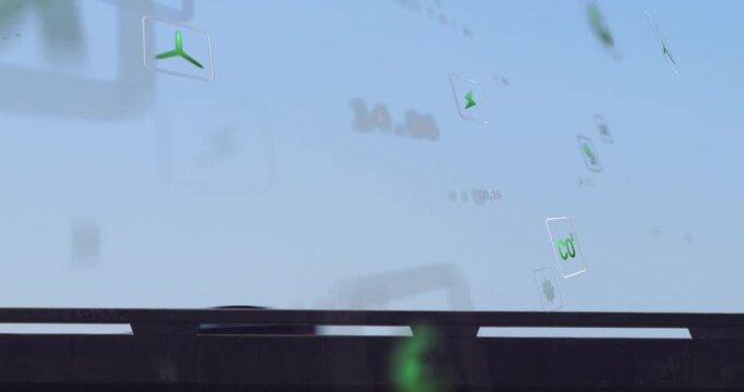 Icons appearing right, drifting left, selection box pulsing, coach moving right, showing overlay