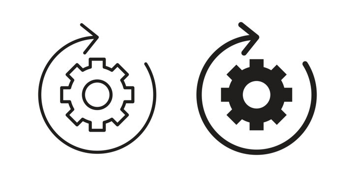 Continuous changes icons with different styles. Vector logo illustration simple design.