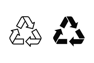 Obraz premium Recycling Symbol Vector Icon Set - Eco-friendly and Sustainability Concept