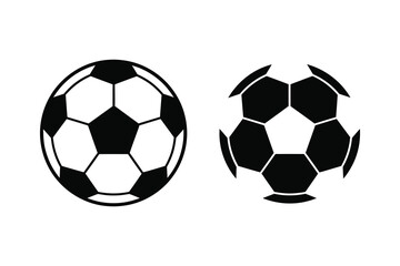 Fototapeta premium Classic Soccer Ball and Modern Design Icons - Black and White Vector Set