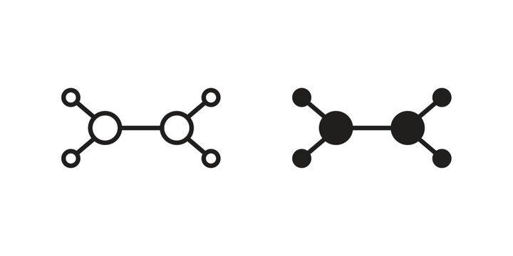 Ethylene molecule icons with different styles. Vector logo illustration simple design.