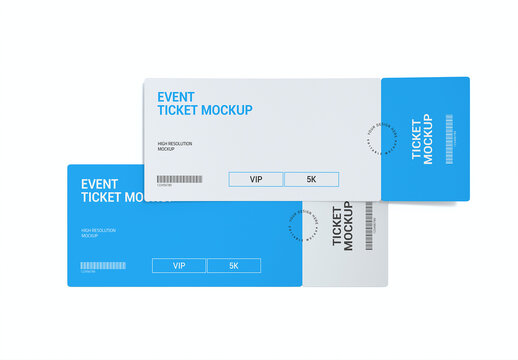 Modern Event Pass Ticket Mockup Set