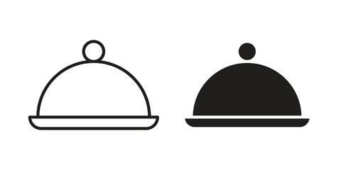 Food tray icons with different styles. Vector logo illustration simple design.