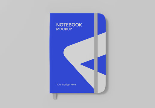 Notebook Cover Mockup with Elastic Band