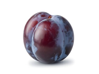 Obraz premium A close-up view of a ripe, deep purple plum with a glossy skin surface.