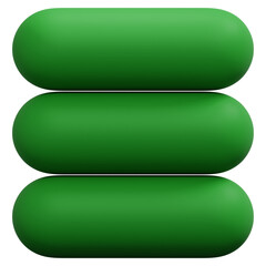 Obraz premium 3D Green Horizontal Rounded Bar Abstract Shape