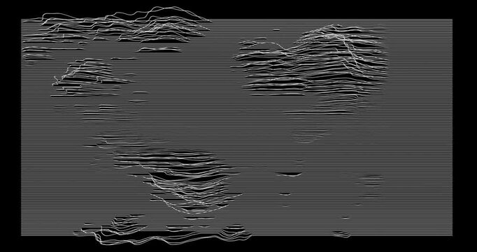 Abstract pattern of wave lines. 3d render video. 