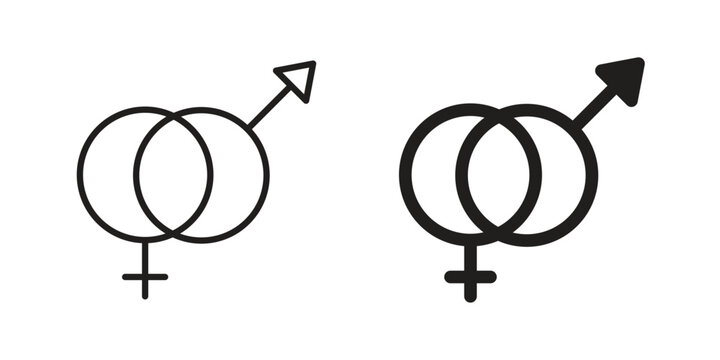 Unisex icons with different styles. Vector logo illustration simple design.