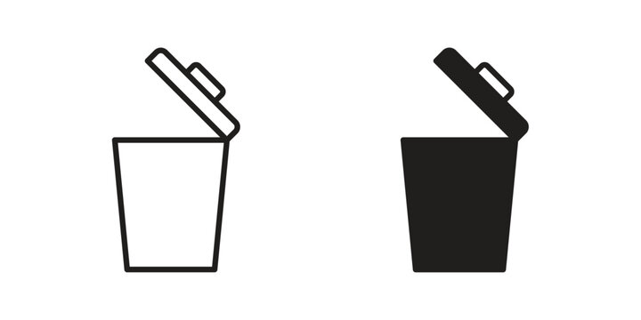 Waste Bin icons with different styles. Vector logo illustration simple design.