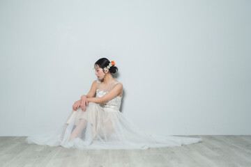 ウェディングドレスを着た花嫁