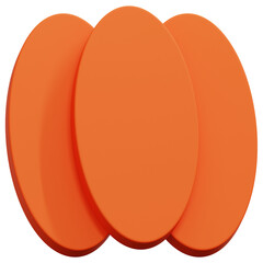 Fototapeta premium 3D Orange Layered Oval Stack Abstract Shape