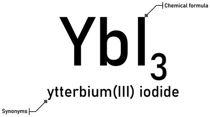 Ytterbium (III) iodide chemical formula with callout titles