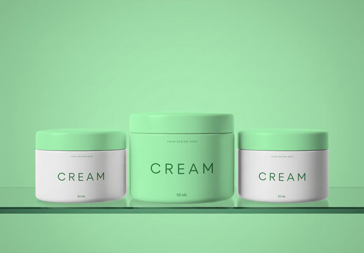 Cosmetic Cream Jar Mockup Bundle