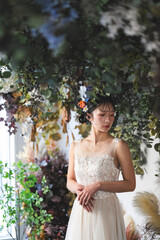 ウェディングドレスを着た花嫁