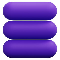 Fototapeta premium 3D Purple Horizontal Rounded Bar Abstract Shape