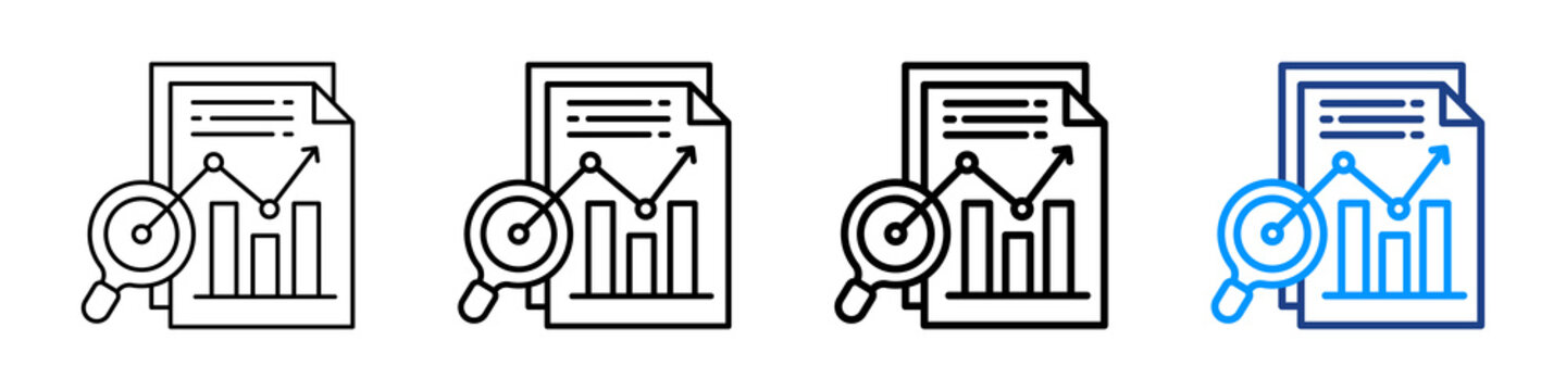Descriptive Analytics Icon Different Style Outline Collection Set.