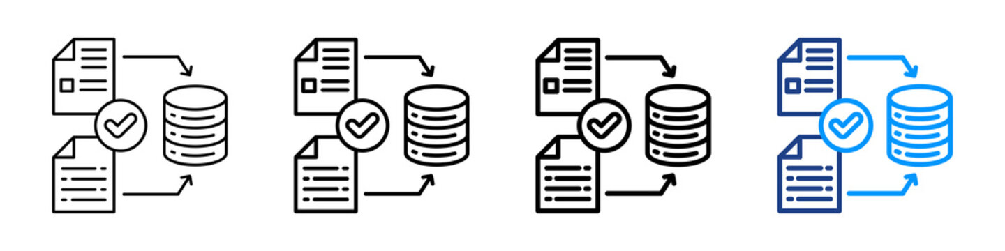 Data Combine Icon Different Style Outline Collection Set.