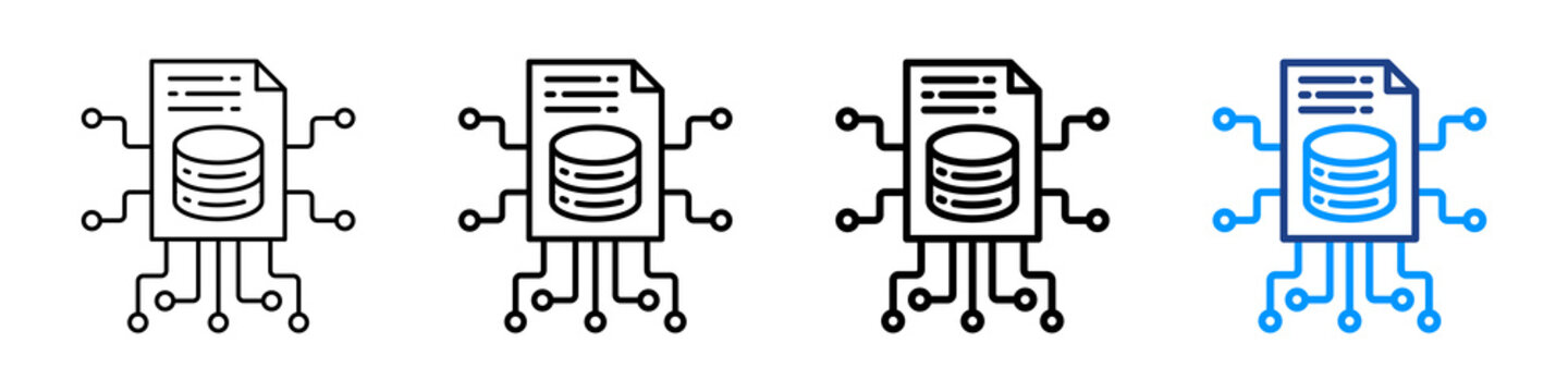 Data Cluster Icon Different Style Outline Collection Set.