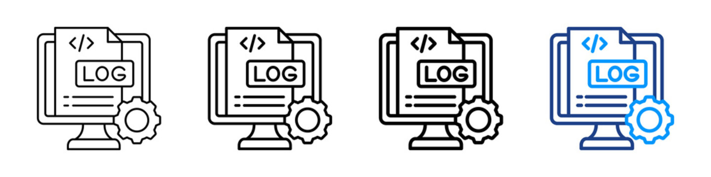 System Log Icon Different Style Outline Collection Set.