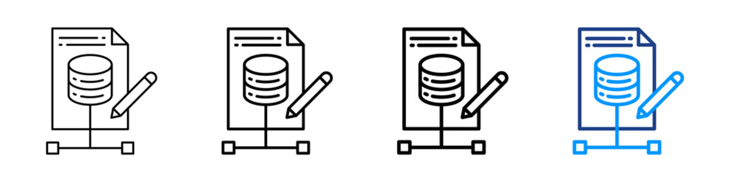 Data Modeling Icon Different Style Outline Collection Set.