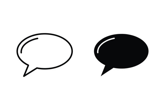 Speech Bubble Icon in Line and Solid Styles for Communication and Chat