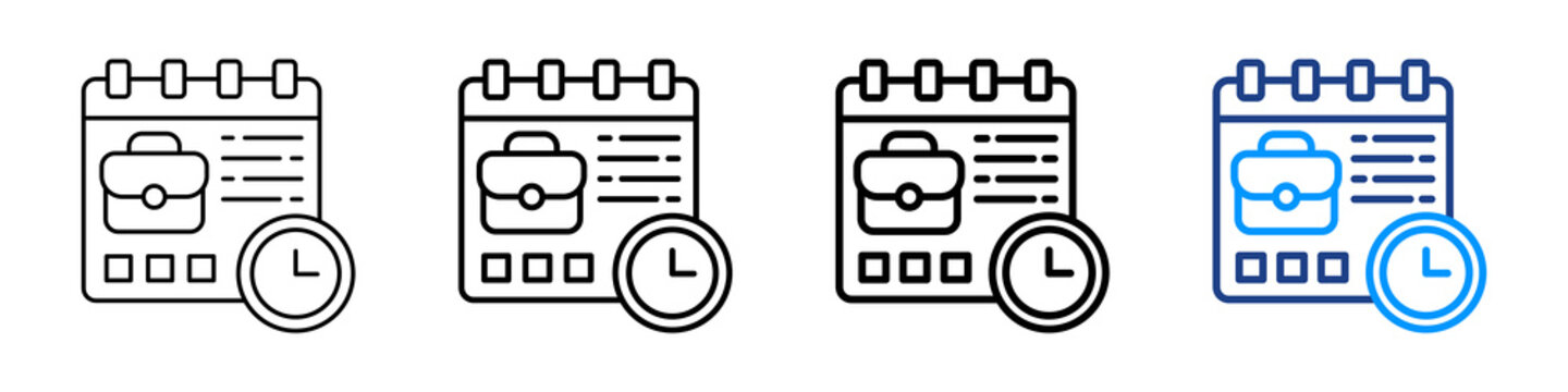 Job Scheduling Icon Different Style Outline Collection Set.
