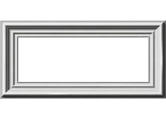 Obraz premium Silver picture frame with empty space isolated on white background