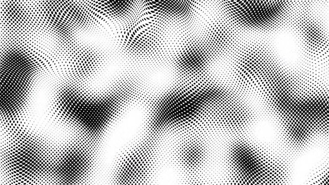 Abstract black halftone fade dots motion background. Abstract colorful polka dot pattern animation white background. Moving sphere dots seamless loop