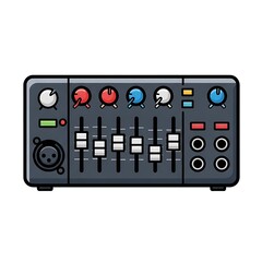 Fototapeta premium Professional Audio Mixer Control Panel Illustration.