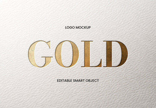 Gold Logo Mockup Template