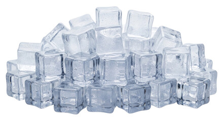 Obraz premium Photo-realistic Clear Ice Cubes Pile - Food Drink Refreshment Beverage Asset