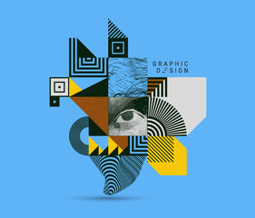 Art composition. Eye. Designer's vision. Cover design template. Illustration for brochure, poster, card, poster, presentation, flyer or banner © Login