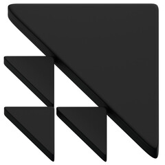 3D Black Triangle Cascade Formation Abstract Shape © Flowicon