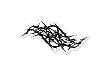 Fototapeta premium Cyber Sigilism Abstract Thorn Geometry Sticker Silhouette. Neo-Tribal Streetwear and Y2K Aesthetic Graphic Vector.