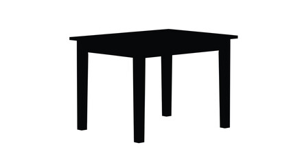 Fototapeta premium Simple black silhouette of a square table against a white background
