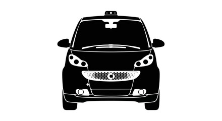 Obraz premium Black Taxi Cab Front View Illustration.